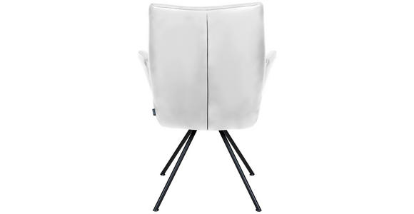 ARMLEHNSTUHL  Beinauswahl, Lederauswahl, Sitzfläche 360° drehbar  Echtleder  - Schwarz/Weiß, Design, Leder/Metall (65/91/63cm) - Dieter Knoll