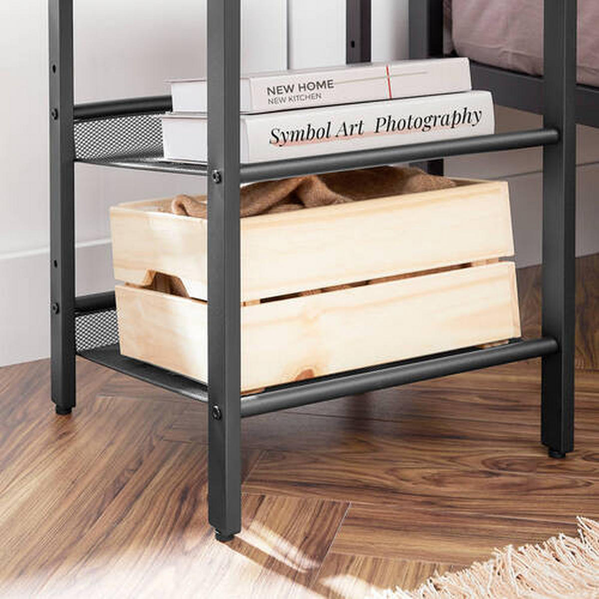 SADA STOLKŮ, hnědá, černá - černá/hnědá, Trend, kov/kompozitní dřevo (40/40/50cm) - Boxxx