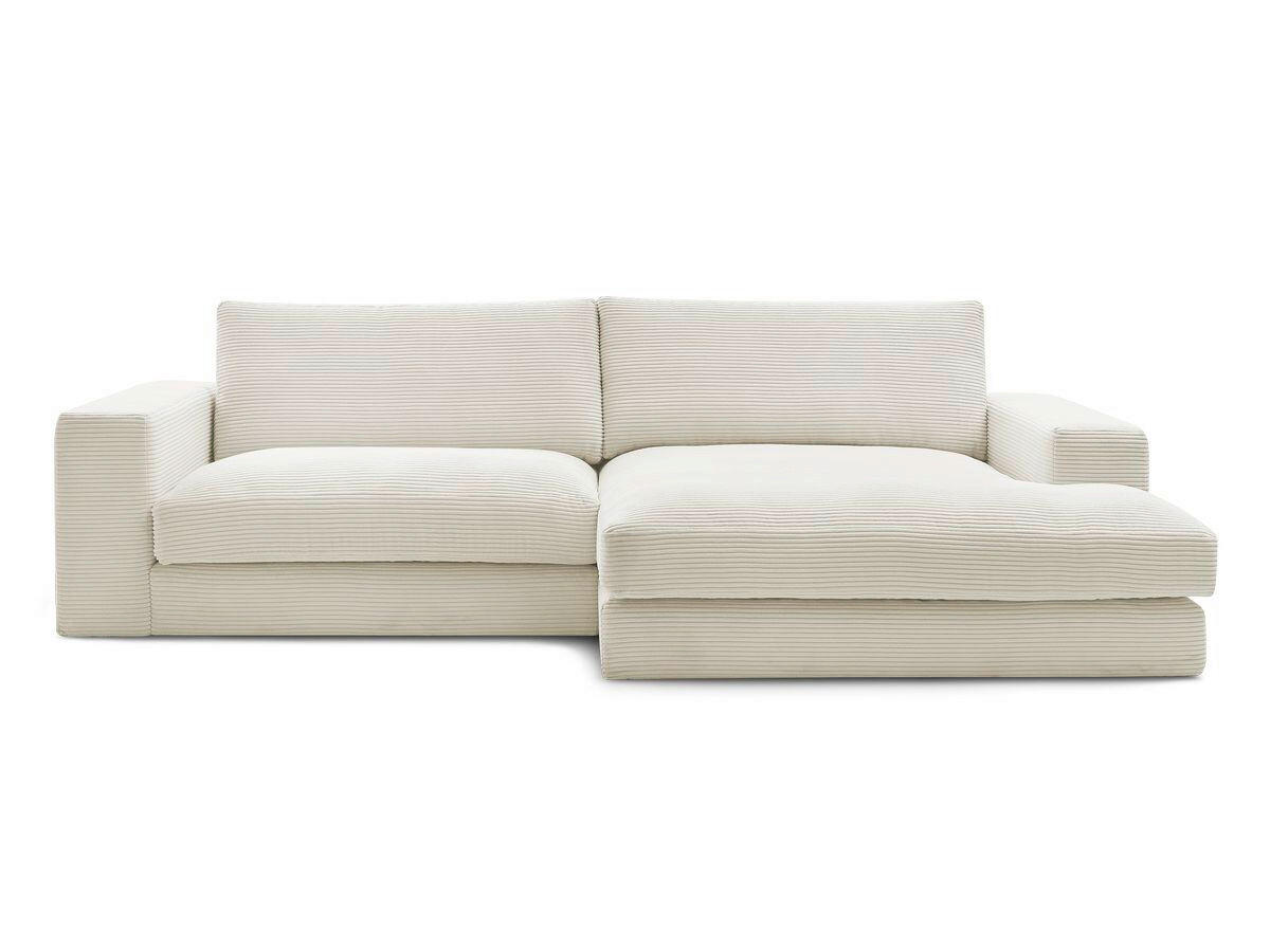 ECKSOFA  LEONARD Beige Cord  - Beige/Schwarz, MODERN, Kunststoff/Textil (274/159cm)