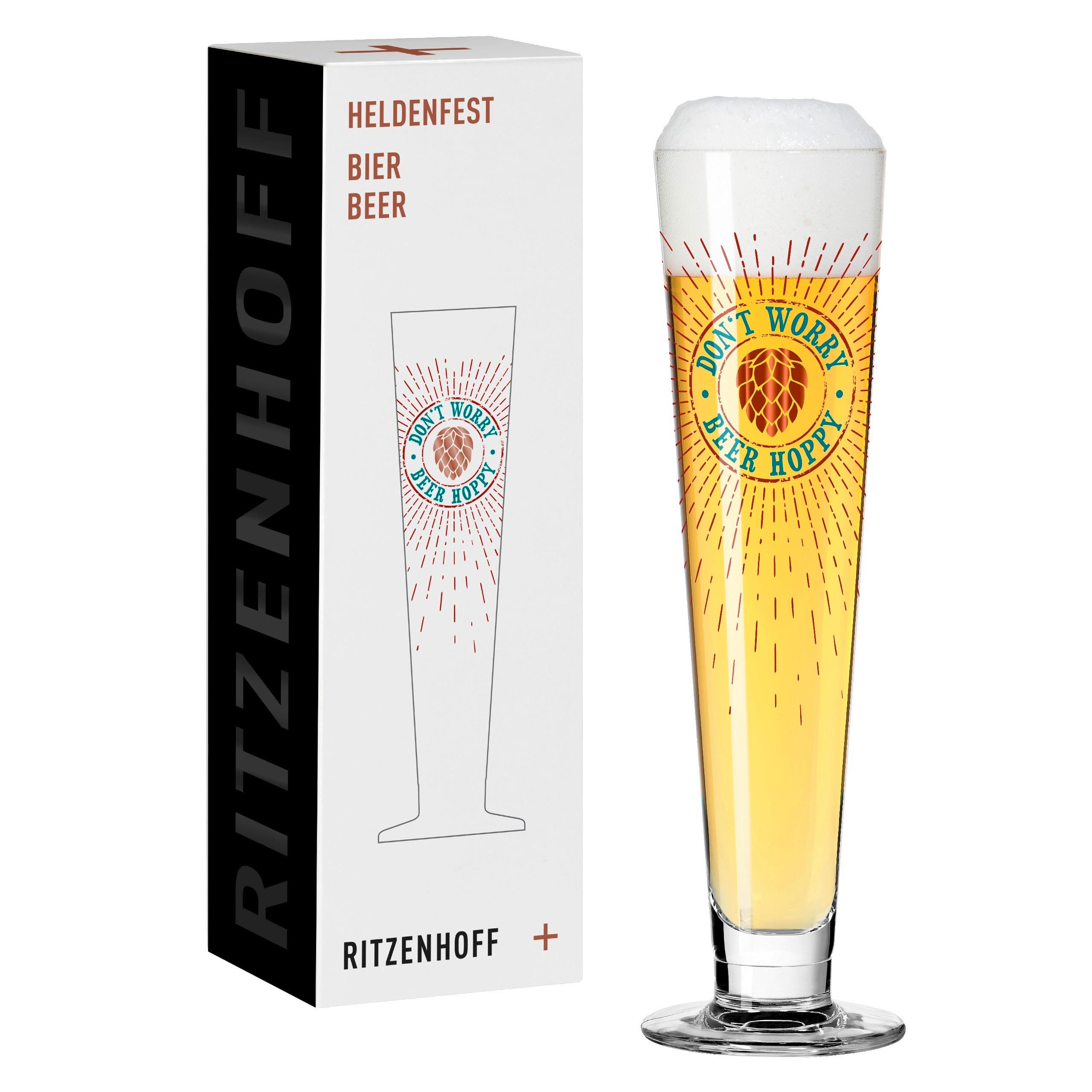 BIERGLAS 385 ml  - Türkis/Rot, LIFESTYLE, Glas (7,5/7,5/24,9cm) - Ritzenhoff
