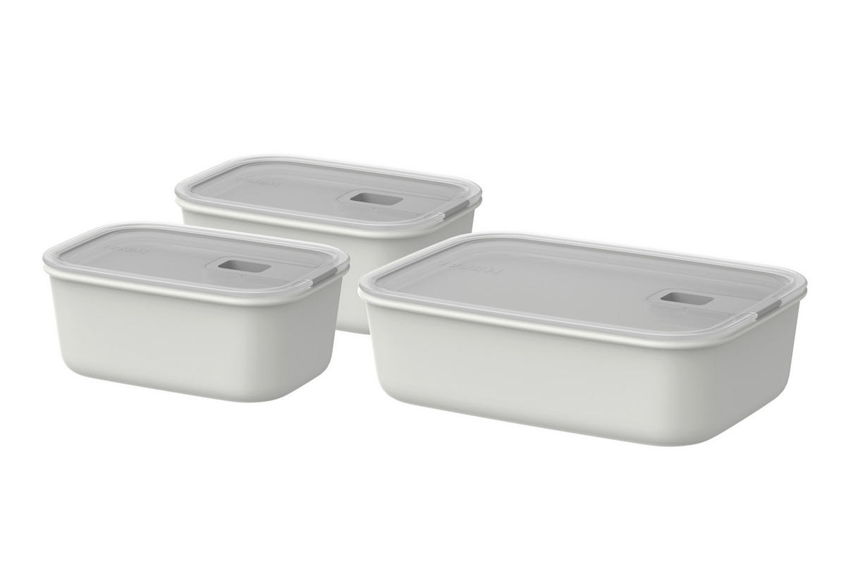 VORRATSDOSENSET 3-teilig  - Klar/Weiß, Basics, Kunststoff (17,2/14,8/24,2cm) - Mepal