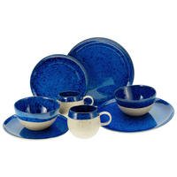 KOMBISERVICE Deep Blue Sea 8-teilig  - Blau/Beige, Trend, Keramik (29,5/31/34cm) - Creatable