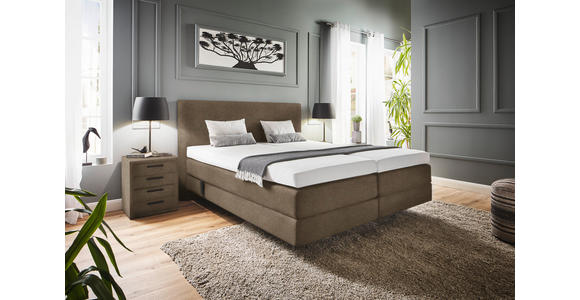 BOXSPRINGBETT 160/200 cm  in Braun  - Braun, KONVENTIONELL, Holz/Textil (160/200cm) - Dieter Knoll