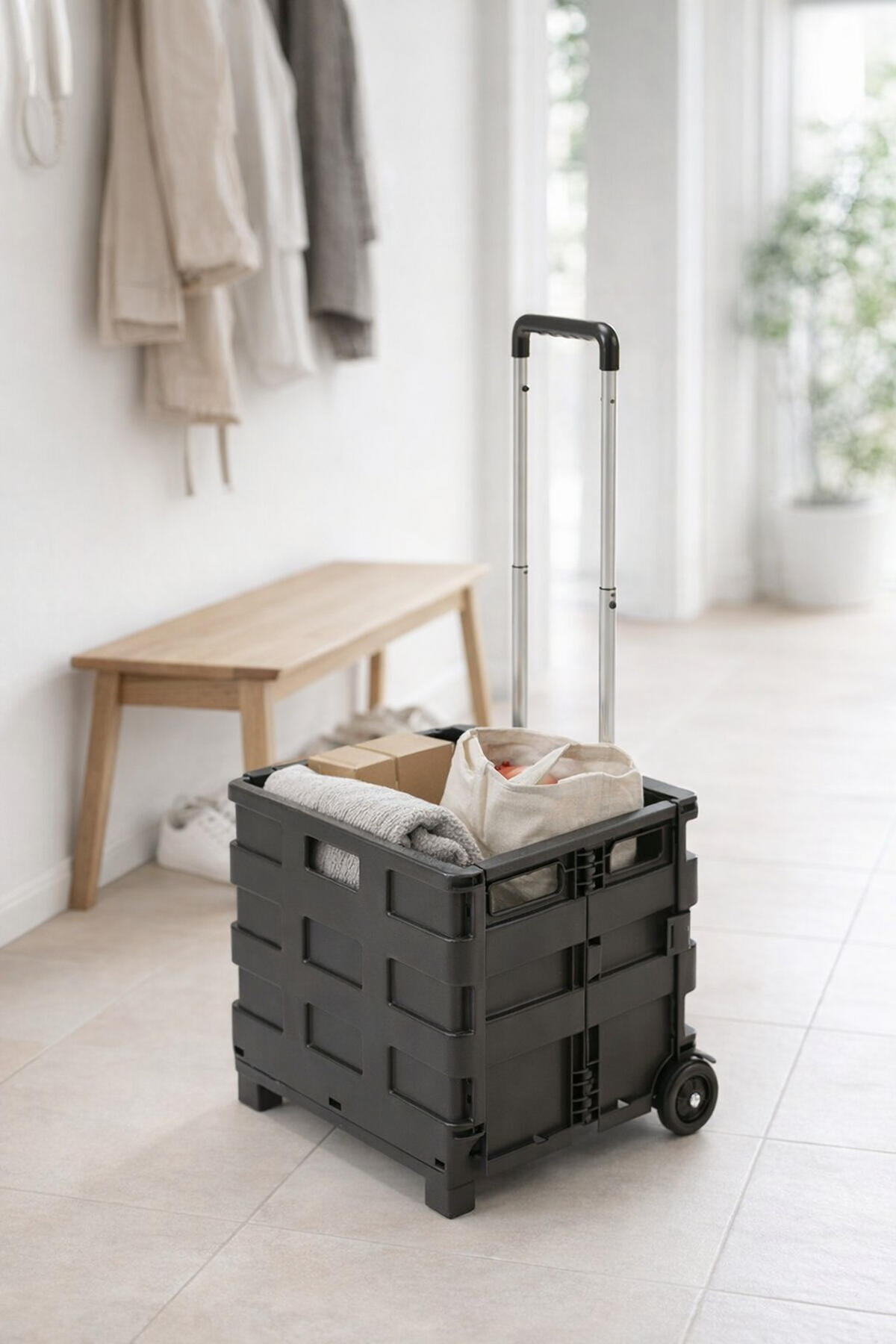 TRANSPORTWAGEN - Schwarz, Basics, Kunststoff (38/33/36cm)