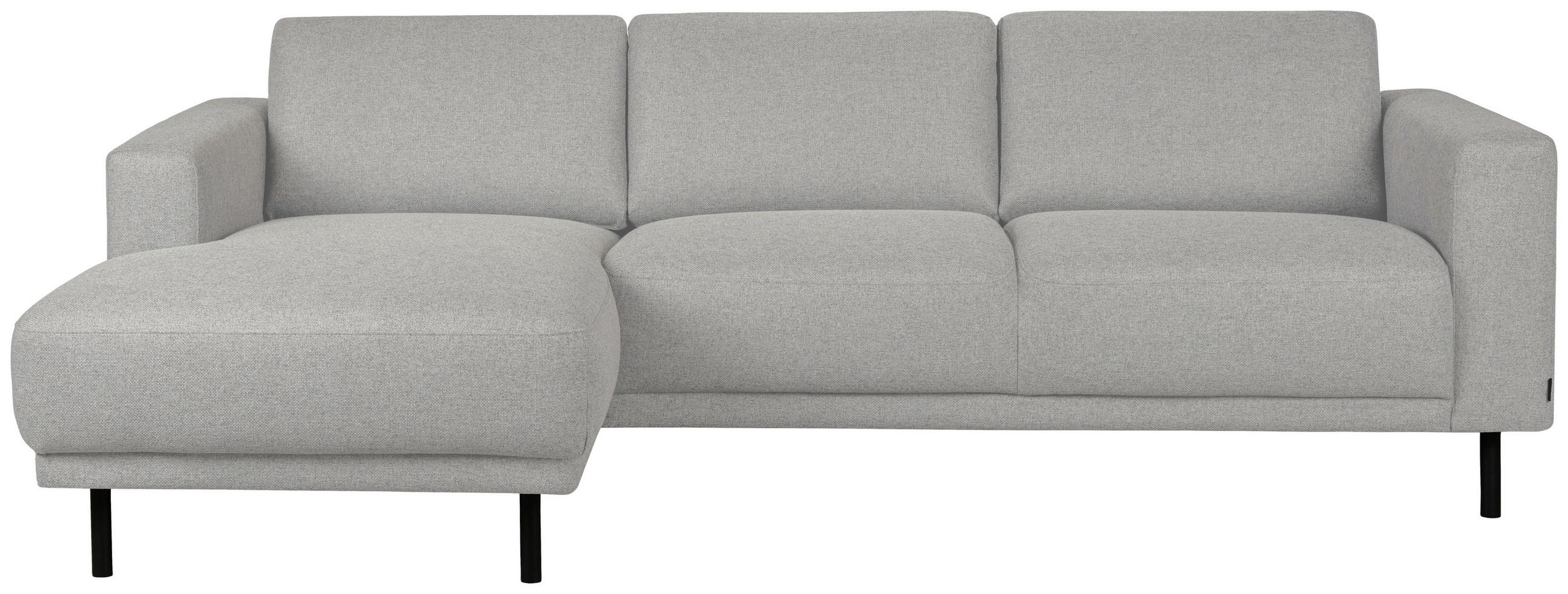 SOFFA i flatväv ljusgrå  - ljusgrå/svart, Design, metall/trä (238/78/142cm) - Pure Home Comfort