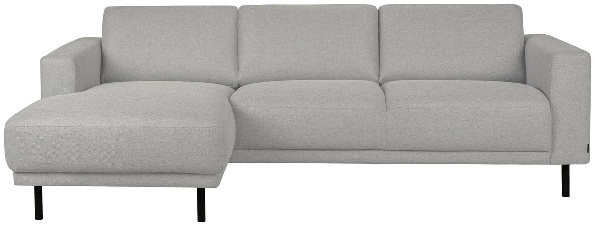 SOFFA i flatväv ljusgrå  - ljusgrå/svart, Design, metall/trä (238/78/142cm) - Pure Home Comfort