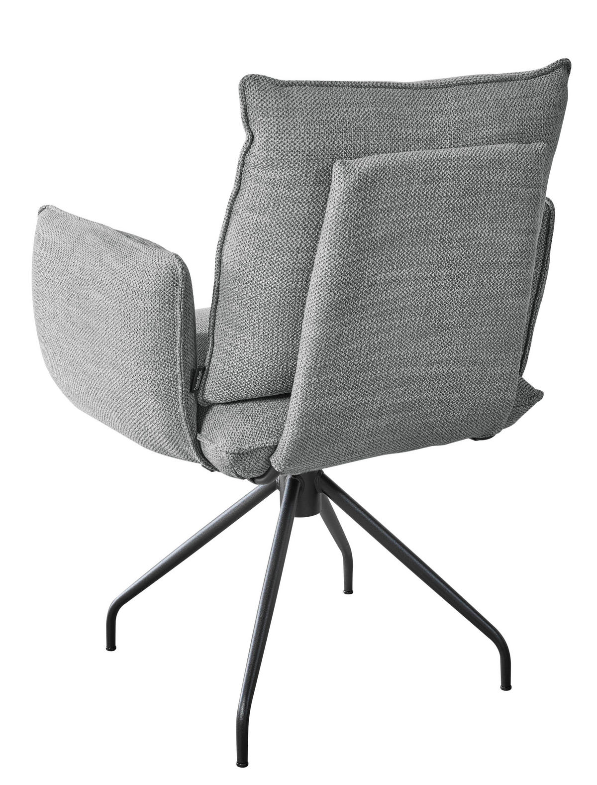 ARMLEHNSTUHL  in Stahl Struktur  - Hellgrau/Schwarz, Design, Textil/Metall (65/90/70cm) - Dieter Knoll