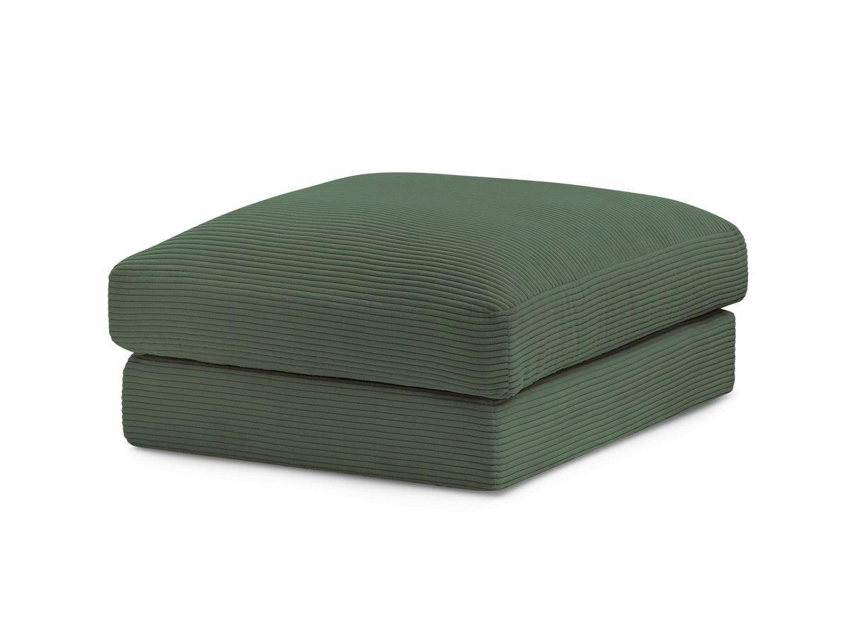 HOCKER LEONARD Cord Dunkelgrün  - Dunkelgrün/Schwarz, MODERN, Kunststoff/Textil (86/43/86cm)
