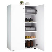 SCHUHSCHRANK Lona  in 70/110/39 cm  - Silberfarben/Schwarz, Design, Holzwerkstoff/Kunststoff (70/110/39cm) - MID.YOU