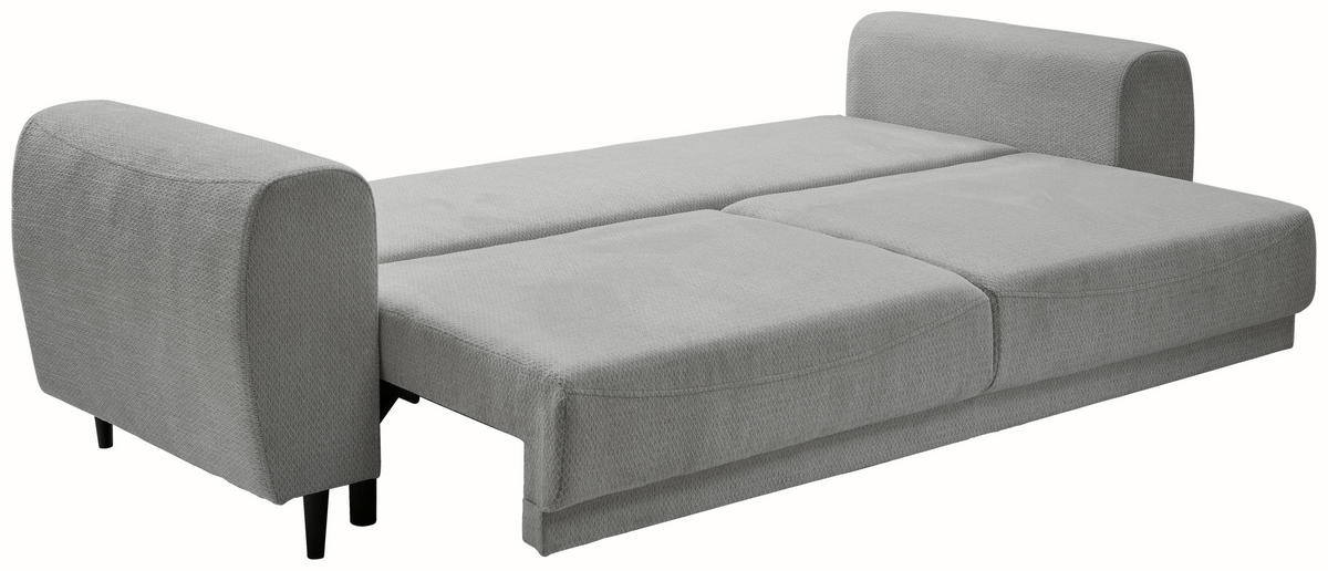 SCHLAFSOFA in Chenille Grau  - Schwarz/Grau, Konventionell, Holz/Textil (245/85/92cm) - Livetastic
