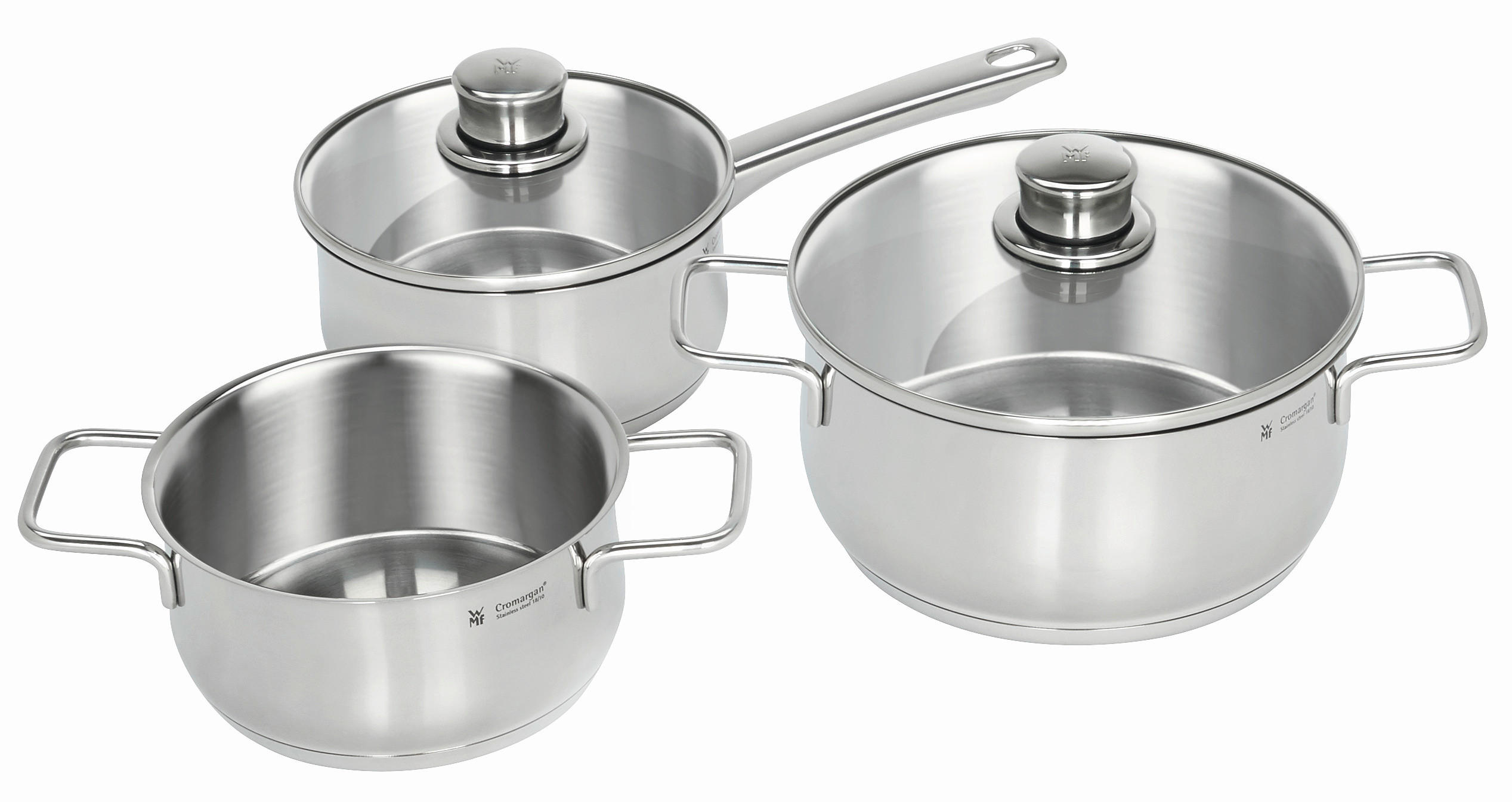 KOCHTOPFSET Diadem Plus 3-teilig  - Design, Glas/Metall (53/30,5/24cm) - WMF