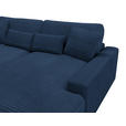 BIGSOFA in Cord Dunkelblau - Schwarz/Dunkelblau, MODERN, Kunststoff/Textil (230/85/190cm) - Carryhome