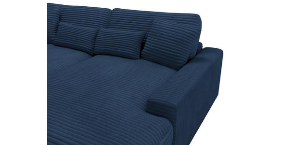 BIGSOFA in Cord Dunkelblau - Schwarz/Dunkelblau, MODERN, Kunststoff/Textil (230/85/190cm) - Carryhome