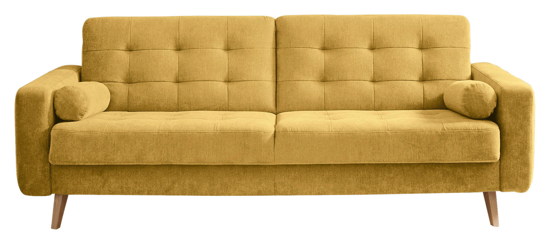 MID.YOU ROZKLÁDACÍ POHOVKA, textil, kompozitní dřevo, žlutá