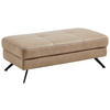 HOCKER in Textil Hellbraun  - Hellbraun/Schwarz, Design, Textil/Metall (130/47/65cm) - Beldomo System