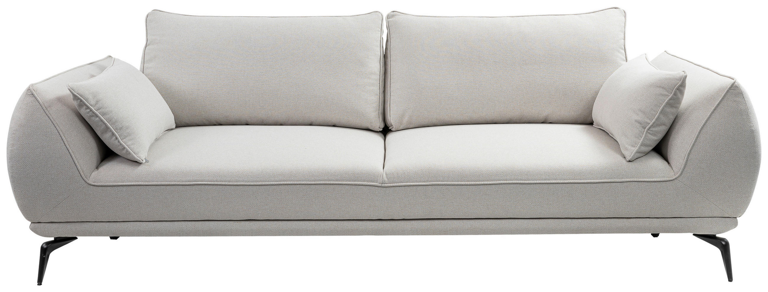 3-SITZER-SOFA Webstoff Creme  - Creme/Schwarz, MODERN, Textil/Metall (249/86/118cm) - MID.YOU