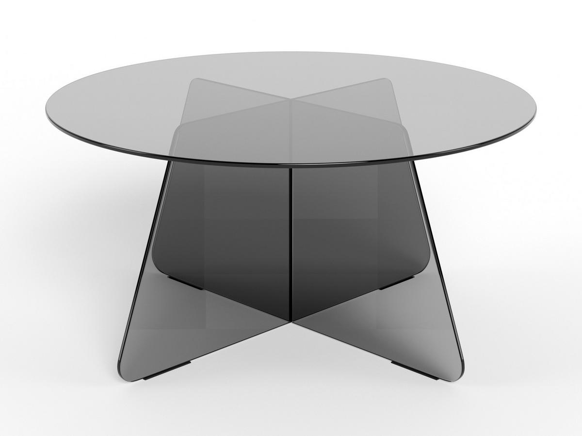 SOFFBORD i glas 80/80/40 cm  - grå, Design, glas (80/80/40cm) - MID.YOU