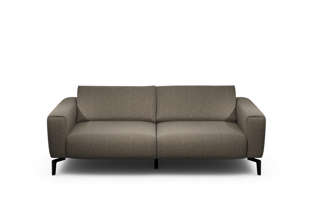 2,5-SITZER Chenille Braun  - Schwarz/Braun, Design, Textil/Metall (220/86/86-94cm) - SENSOO