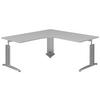 ECKSCHREIBTISCH 180/180/70-82 cm  in Anthrazit, Grau, Alufarben  - Anthrazit/Alufarben, Konventionell, Holzwerkstoff/Metall (180/180/70-82cm) - Moderano