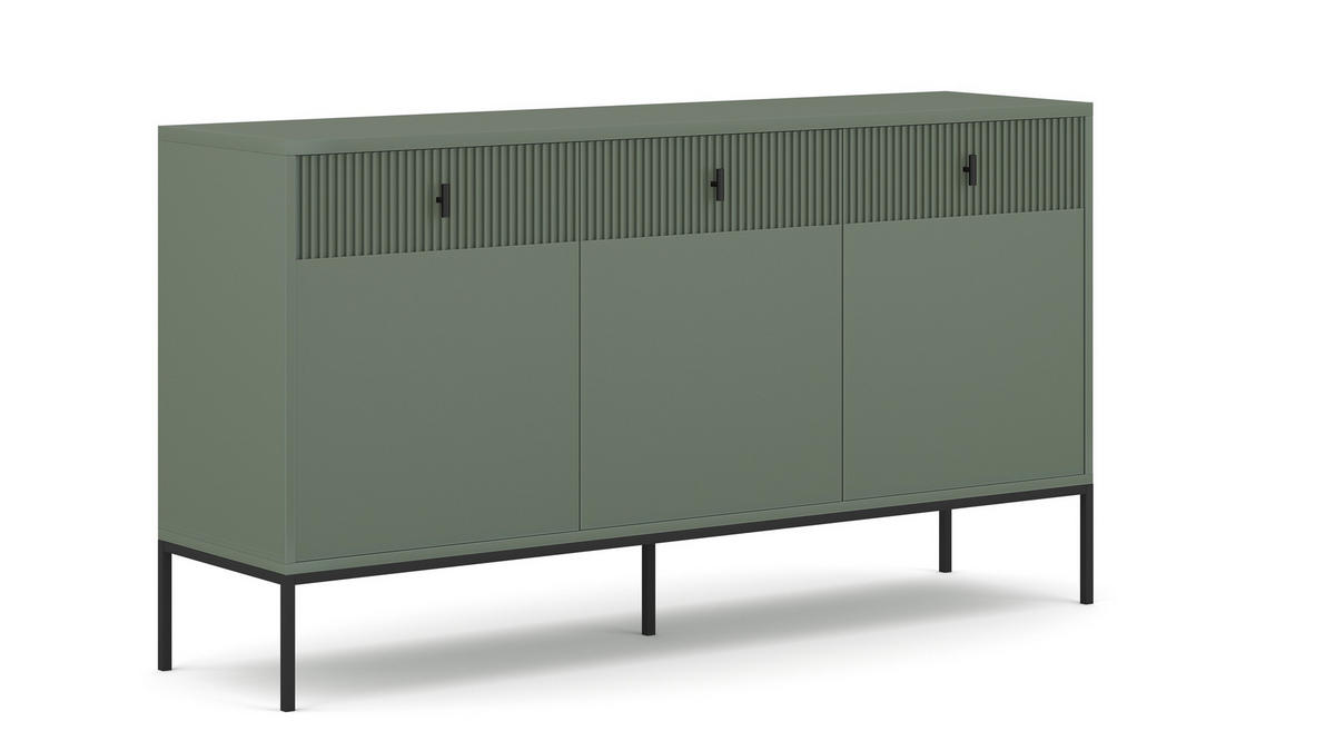 SIDEBOARD Maggiore  in 154,5/82,6/39 cm  - Goldfarben/Schwarz, Design, Holzwerkstoff/Metall (154,5/82,6/39cm) - Boxxx