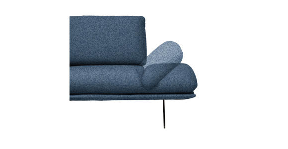 ECKSOFA  in Flachgewebe Blau  155/234 cm  - Blau/Schwarz, Design, Textil/Metall (155/234cm) - Dieter Knoll