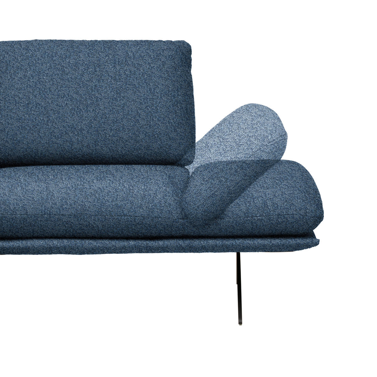 ECKSOFA Flachgewebe Blau  - Blau/Schwarz, Design, Textil/Metall (155/234cm) - Dieter Knoll