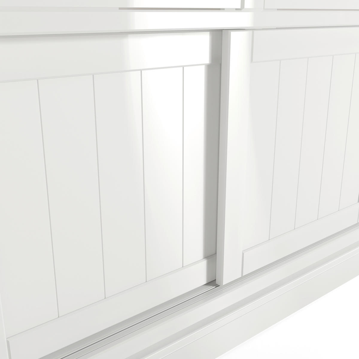 VITRINE  in massiv Kiefer Weiß  - Klar/Schwarz, ROMANTIK / LANDHAUS, Glas/Holz (115/191/40cm) - Livetastic