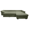 ECKSOFA in Cord Olivgrün  - Salbeigrün/Schwarz, KONVENTIONELL, Holz/Textil (298/202cm) - Carryhome
