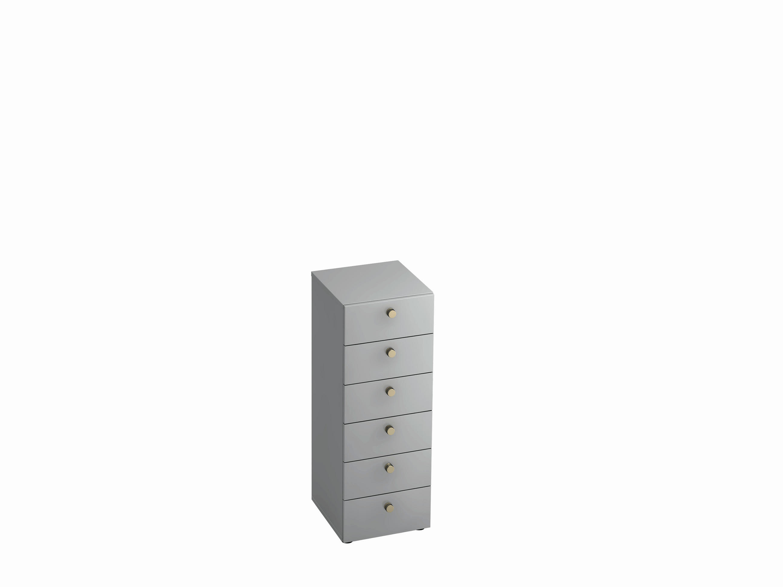 KOMMODE , 40/110/42 cm, 6 Schublade(n)  - Alufarben/Grau, KONVENTIONELL, Holzwerkstoff/Metall (40/110/42cm) - Venda