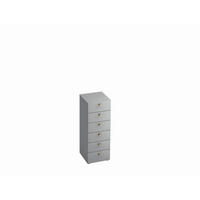 KOMMODE , 40/110/42 cm, 6 Schublade(n)  - Alufarben/Grau, KONVENTIONELL, Holzwerkstoff/Metall (40/110/42cm) - Venda