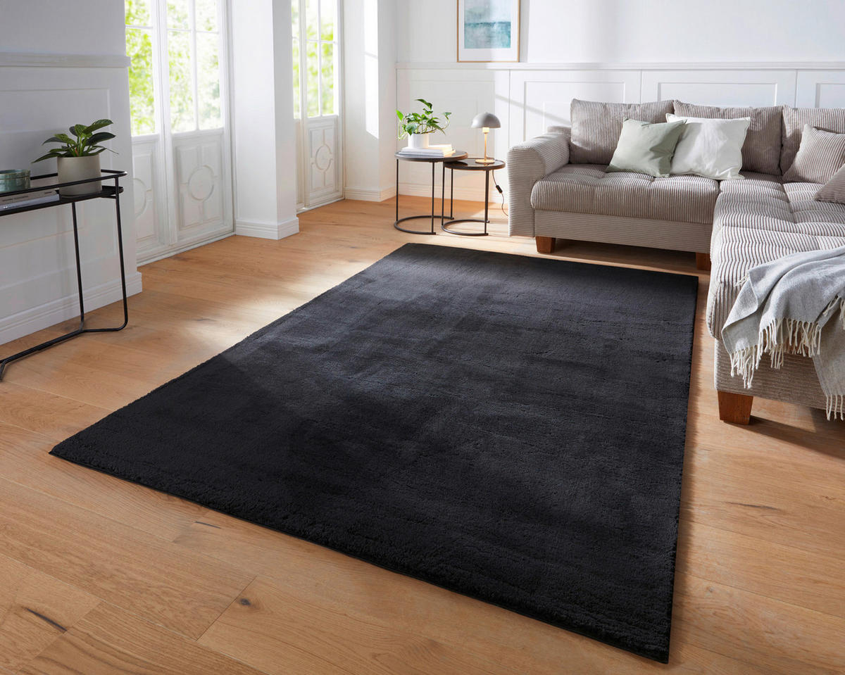 WEBTEPPICH Wohnzimmer 240/340 cm Fiona Schwarz rechteckig  - Schwarz, KONVENTIONELL, Textil (240/340cm) - Novel