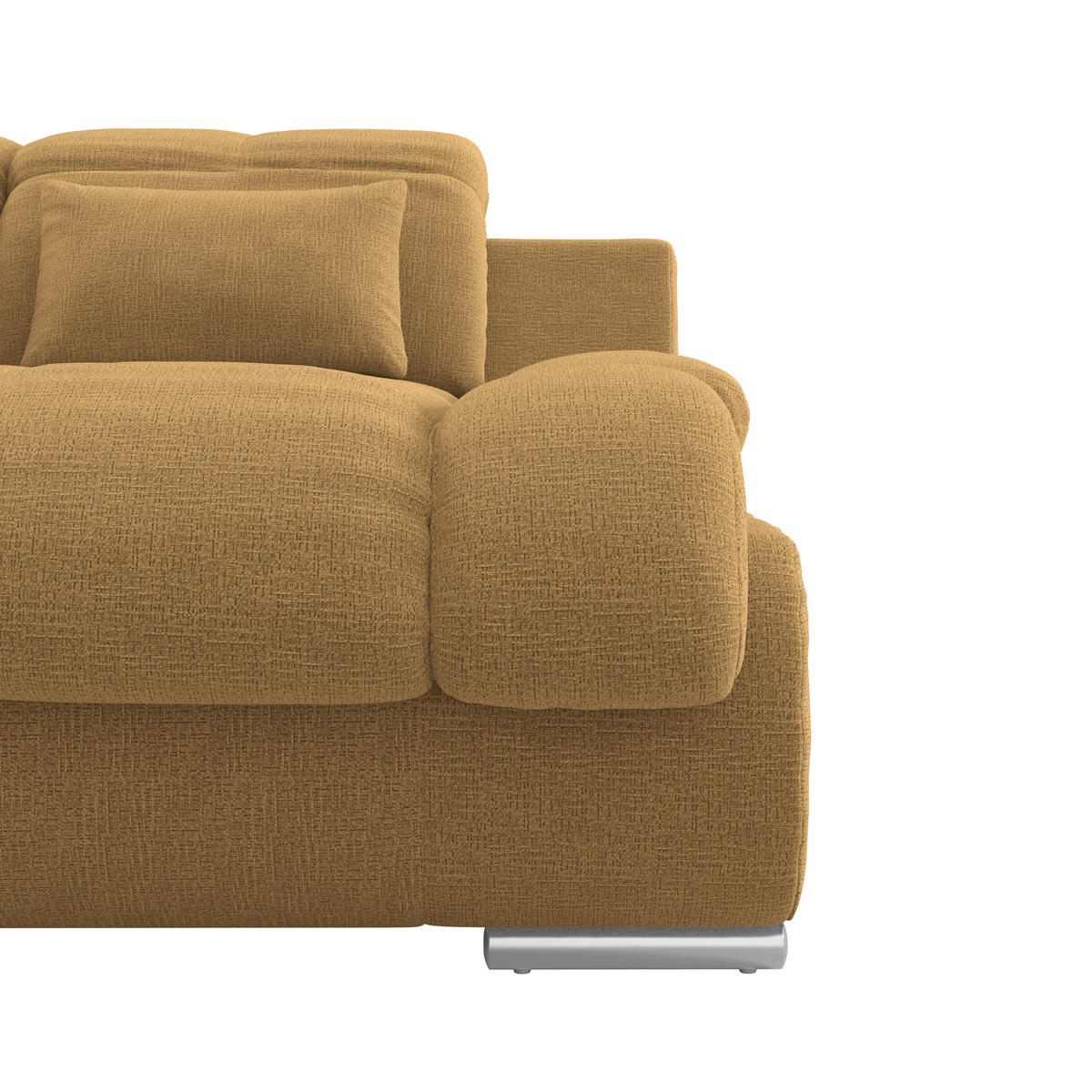 WOHNLANDSCHAFT MULTI Senfgelb Chenille  - Chromfarben/Senfgelb, MODERN, Textil/Metall (228/345/184cm) - Livetastic