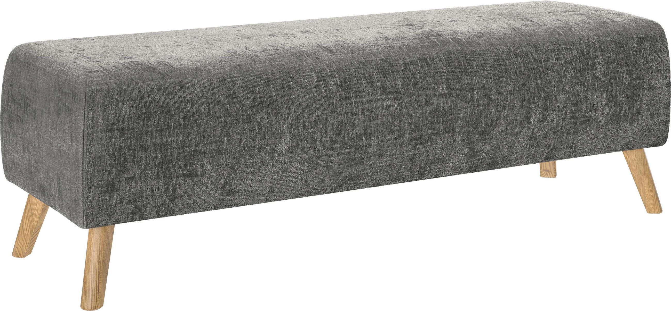 BETTBANK Webstoff Eiche Dunkelgrau  - Eichefarben/Dunkelgrau, Design, Holz/Textil (145/45/48cm) - Esposa