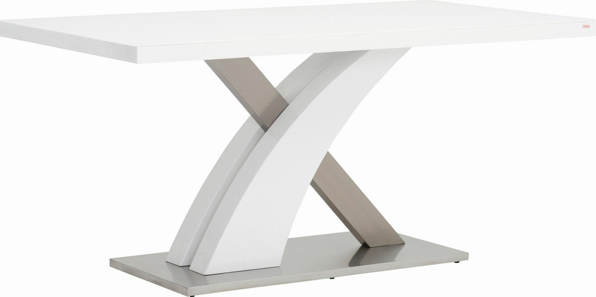 STOL ZA BLAGOVAONICU  bijela  metal, staklo, drvni materijal      - bijela, Design, staklo/drvni materijal (160/76/90cm) - Xora