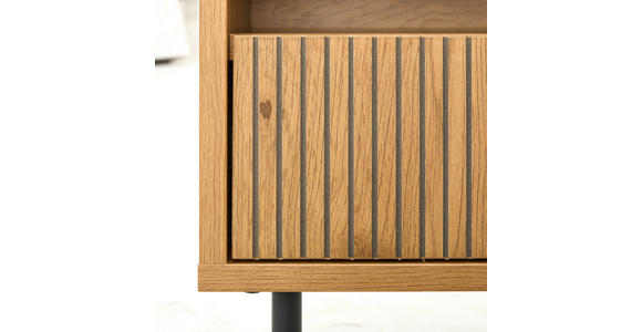 NACHTSCHRANK 50/50/40 cm - Eichefarben/Schwarz, Design, Holzwerkstoff/Metall (50/50/40cm) - Carryhome