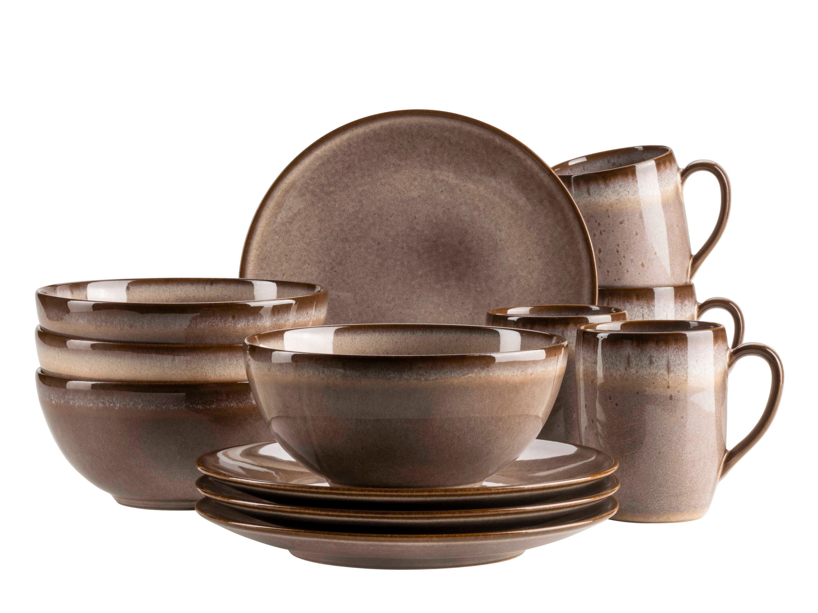 FRÜHSTÜCKSSERVICE SMOKY'S  - Braun, Basics, Keramik - Mäser