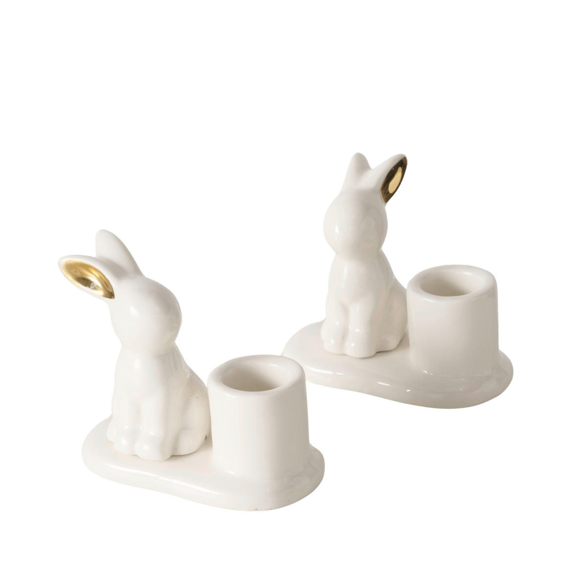 STOJAN NA SVÍČKY  keramika - bílá, Basics, keramika (5,2/9/8cm)