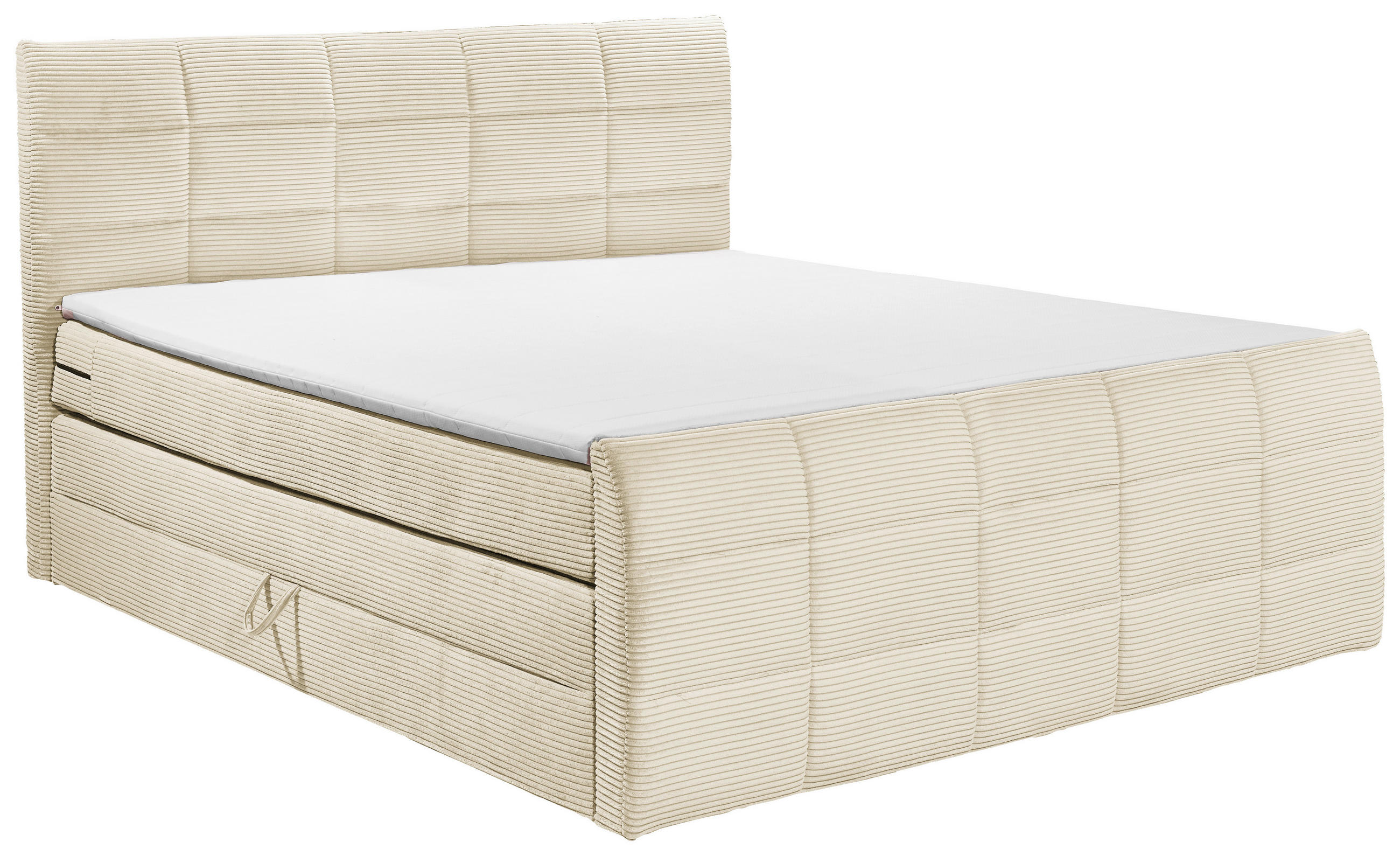 BOXSPRINGBETT 180/200 cm  in Creme  - Creme/Schwarz, MODERN, Holzwerkstoff/Kunststoff (180/200cm) - MID.YOU