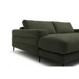 ECKSOFA  in Flachgewebe Dunkelgrün Rücken echt  177/253 cm  - Dunkelgrün/Schwarz, Design, Textil/Metall (177/253cm) - Dieter Knoll