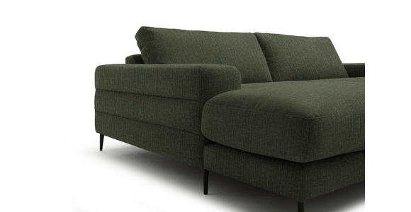 ECKSOFA  in Flachgewebe Dunkelgrün Rücken echt  177/253 cm  - Dunkelgrün/Schwarz, Design, Textil/Metall (177/253cm) - Dieter Knoll