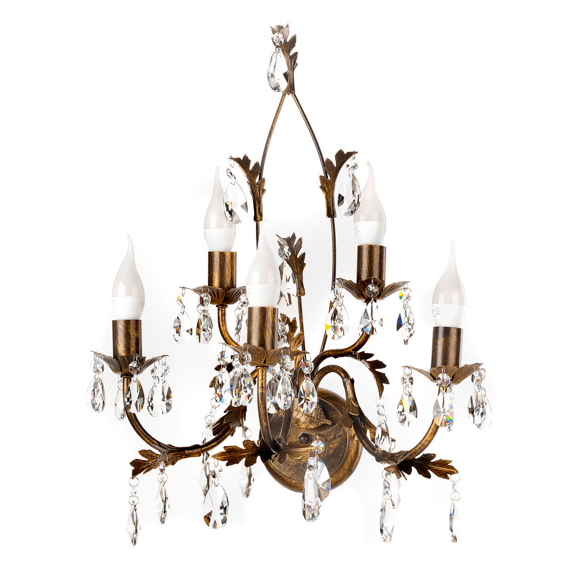 WANDLEUCHTE 45/32/50 cm   - Cognac, KONVENTIONELL, Glas/Metall (45/32/50cm)