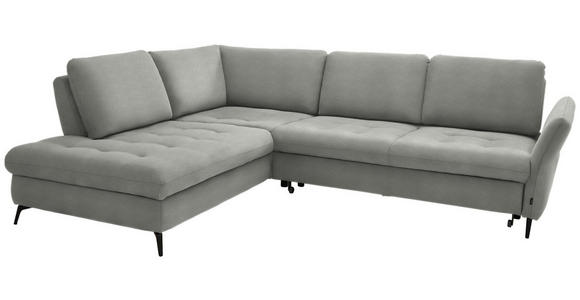 ECKSOFA in Chenille Hellgrau  - Hellgrau/Schwarz, Natur, Textil/Metall (233/288cm) - Valnatura