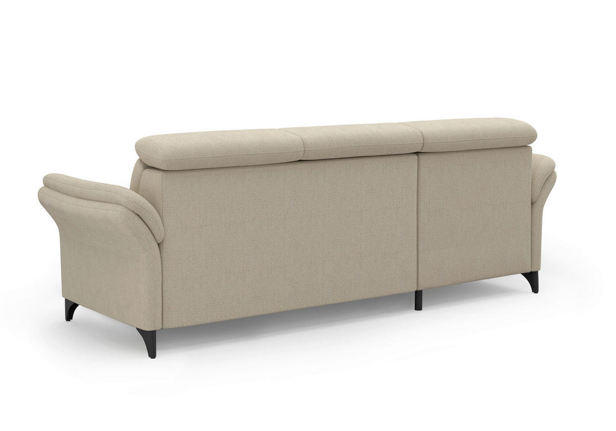 ECKSOFA GLENDALE E Sandfarben Chenille  - Sandfarben/Schwarz, KONVENTIONELL, Textil/Metall (166/253cm) - Sit & More
