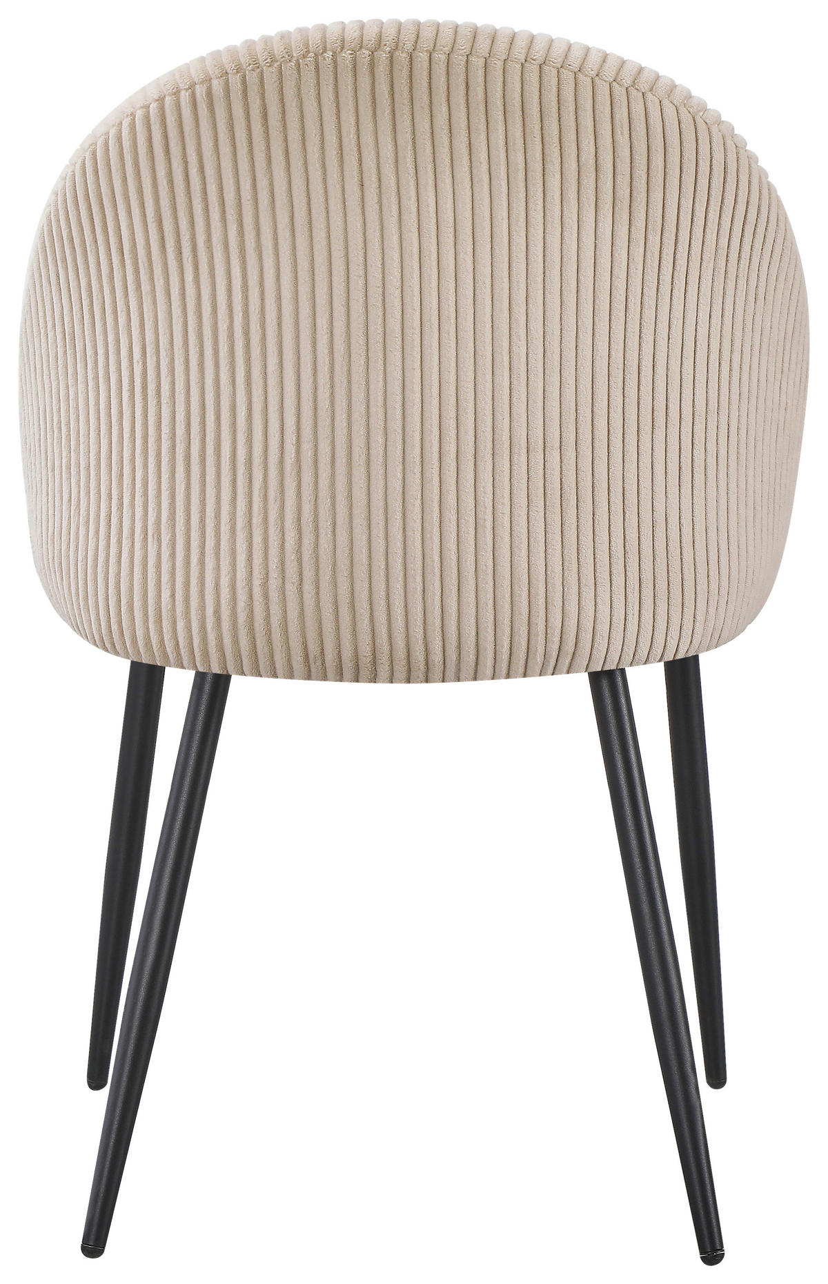 STUHL  in Eisen Cord Metall, Textil  - Beige/Schwarz, Basics, Textil/Metall (52/82/58cm) - Livetastic