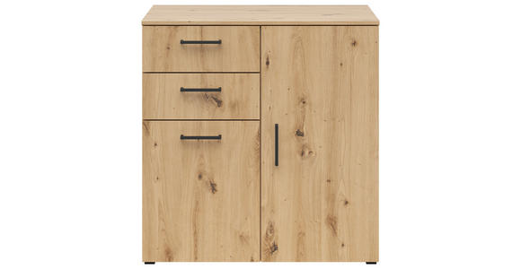 KOMMODE in 80/83/52 cm - Anthrazit/Schwarz, MODERN, Holzwerkstoff/Kunststoff (80/83/52cm) - Carryhome