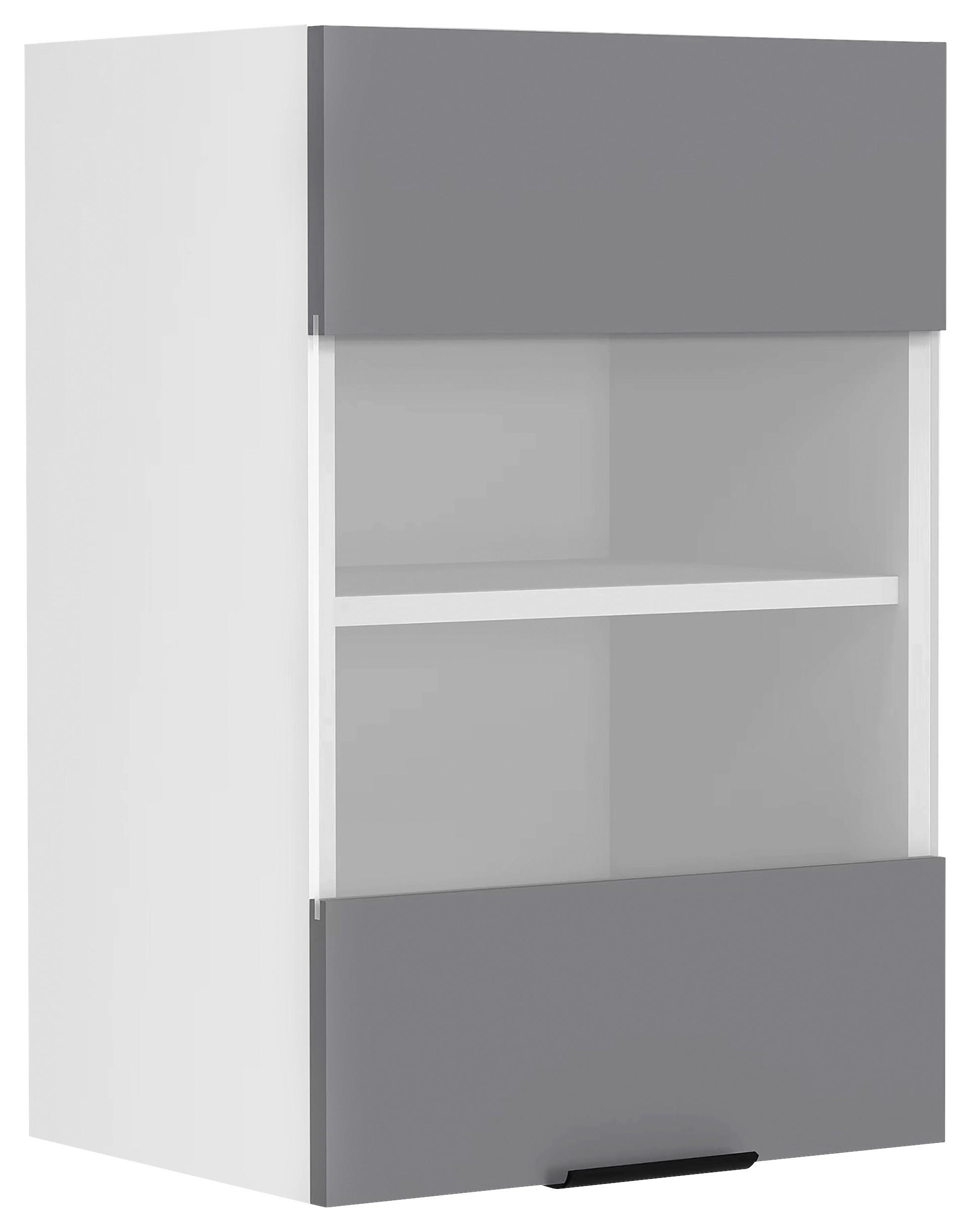 KÜCHENOBERSCHRANK 40/60/31 cm  in Anthrazit, Weiß  - Anthrazit/Schwarz, Trend, Glas/Holzwerkstoff (40/60/31cm) - MID.YOU