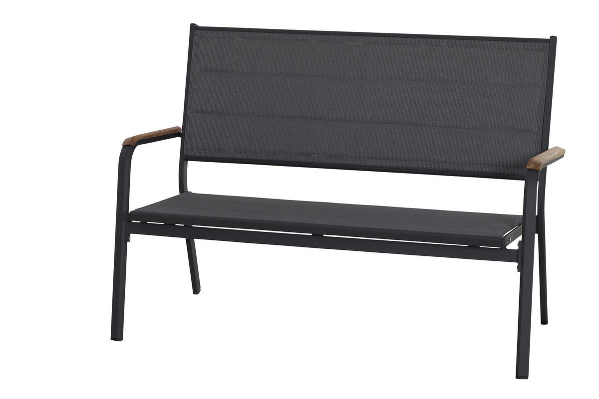 GARTENBANK 138,5/97/67 cm Teakholz  Aluminium  - Anthrazit, KONVENTIONELL, Holz/Kunststoff (138,5/97/67cm) - Siena Garden