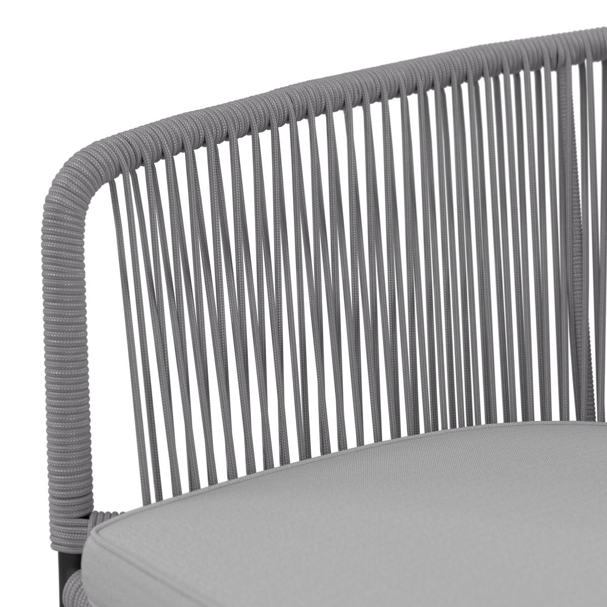 SET STOLICA ZA BAŠTU - svetlosiva/crna, Moderno, metal/tekstil (56/78/59cm) - Bessagi Garden