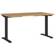 SCHREIBTISCH 140/80/72-118 cm  in Schwarz, Eichefarben, Braun  - Eichefarben/Schwarz, MODERN, Holzwerkstoff/Metall (140/80/72-118cm) - Novel