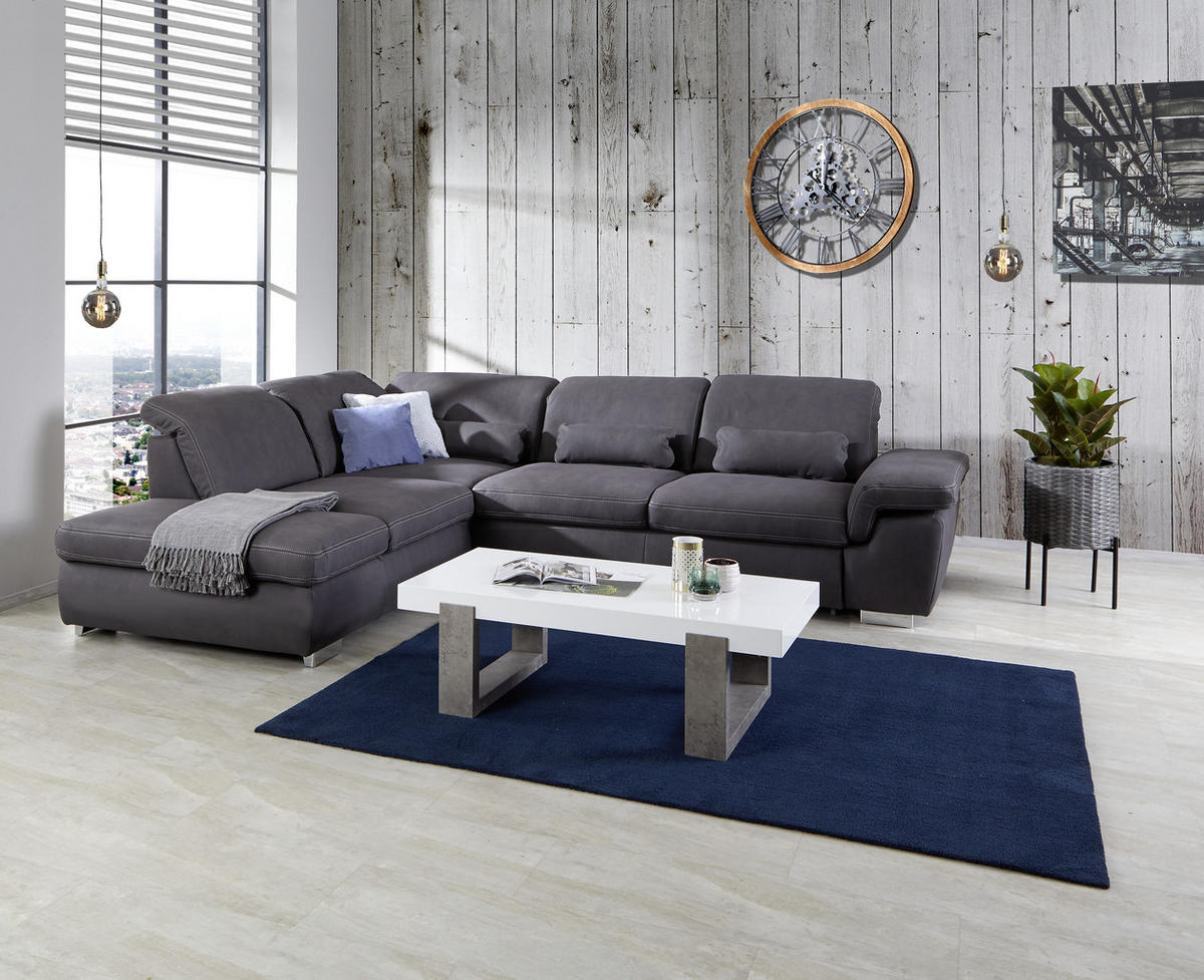 WOHNLANDSCHAFT in Anthrazit  - Anthrazit/Beige, Modern, Textil (260/320cm) - MID.YOU